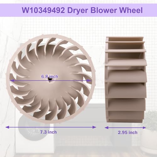 Image of W10349492 697772 WP697772 Fits Whirlpool Maytag Kenmore Dryer Blower Wheel