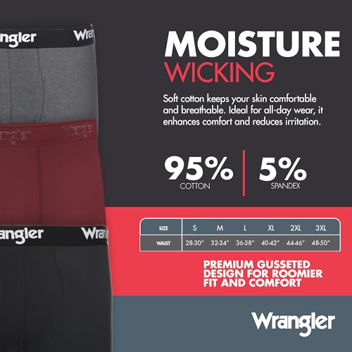 Wrangler Mens Cooling Boxer Briefs Dry Cool Mens Boxer Briefs Underwear Pack 63