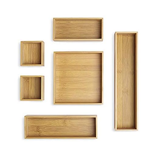 Whitmor 6-Piece Bamboo Drawer Organizers
