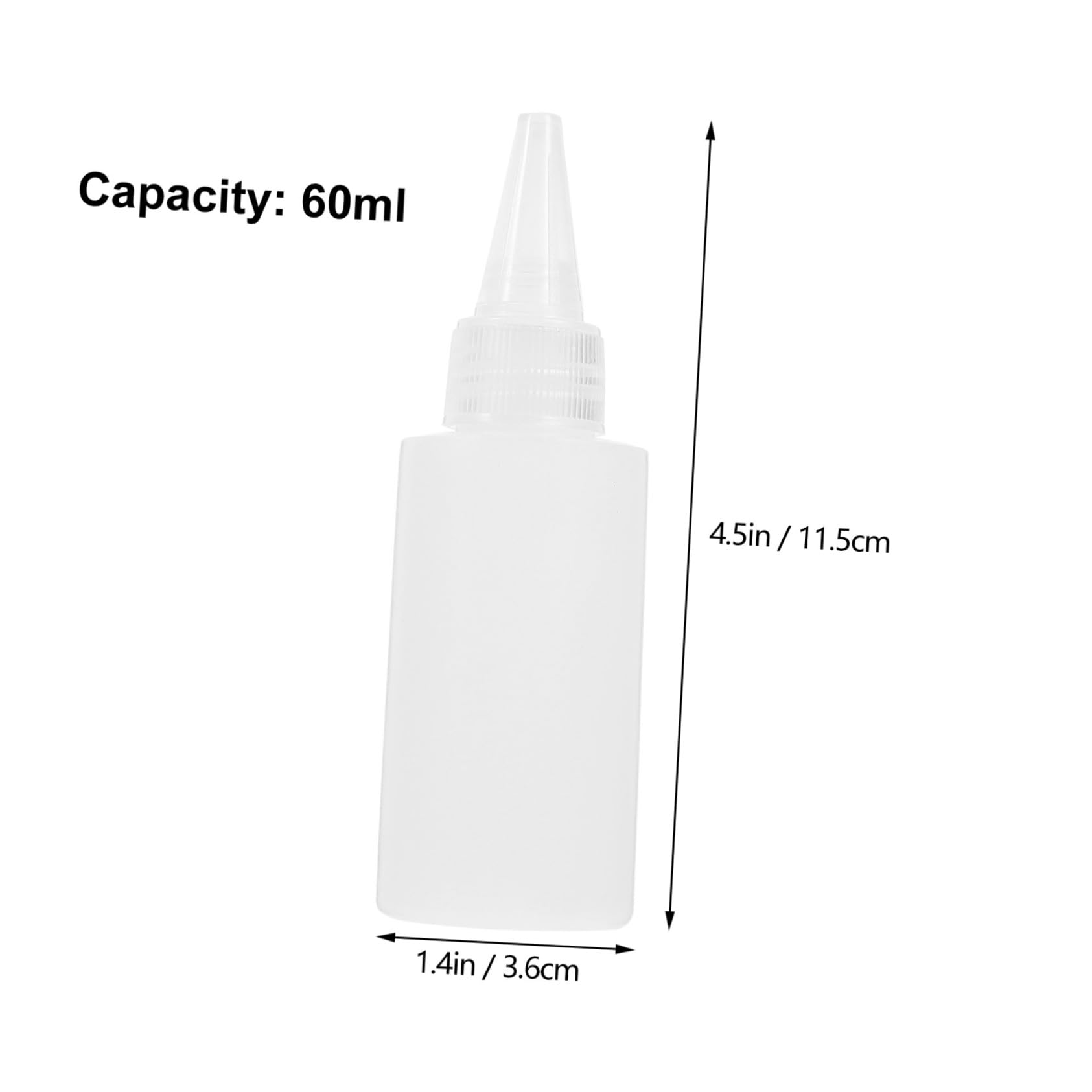 100 Stück Weiße 60ml Selbstgemacht Bastelflaschen aus Kunststoff Nachfüllbare Quetschflaschen für Bastelkleber und Pigmentspender für Unebene Oberflächen