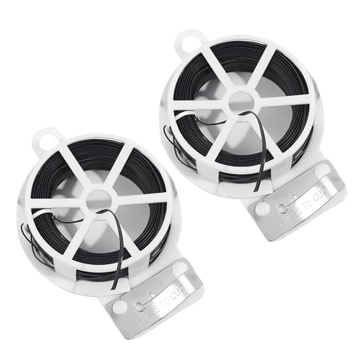 FangBoJie 2 Roll Gartendraht mit Cutter, 100M Pflanzendraht Bindedraht, Blumendraht, Draht Garten Pflanzdraht Ummantelt, Blumendraht für Die Gartenarbeit Kletterpflanzen, Sträucher (Schwarz)