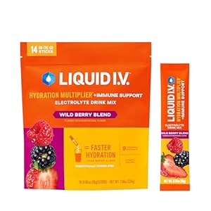 Liquid I.V.® Hydration Multiplier® +Immune Support – Wild Berry – Hydration Powder Packets | Electrolyte Powder Drink Mix | Convenient Single-Serving Sticks | Non-GMO |14 Servings (Pack of 1)