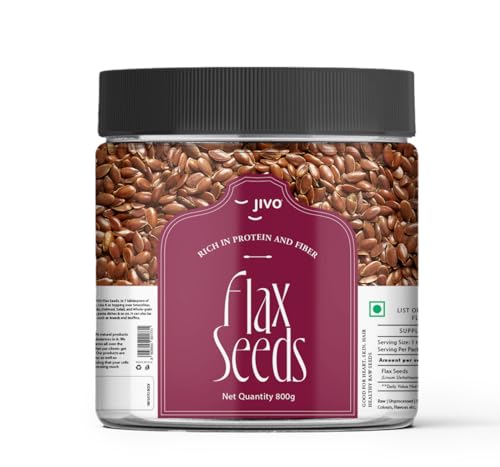 Image of Jivo Organic Flax Seeds | Raw Alsi Seeds for Smoothies, Cereals, Baking & More | Rich in Omega-3, Fiber, Protein & Essential Nutrients | 100% Natural, Vegan, Gluten-Free for Optimal Health - 800g