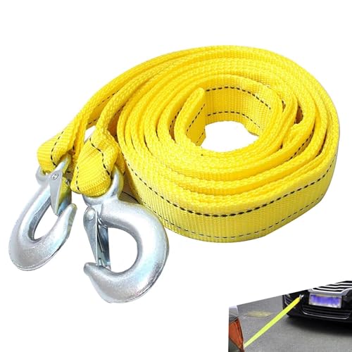 Qurbuns Heavy Duty Car Tow Strap with Hooks, 11000 lbs