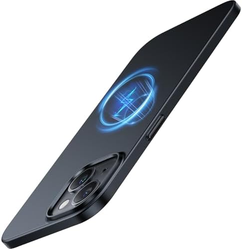 TORRAS Dr. Ultra Dünn für iPhone 15 Hülle für MagSafe, Schwarz | [TOP Magnetkraft] Samtiger Griff & Elegantes Aussehen Handyhülle iPhone 15 Case Extrem Stoßfest Kratzfest Hülle iPh