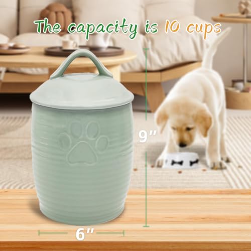 Large-Dog-Treat-Container-Airtight-Cute-Dog-Treat-Jar-with-LidsRustic-Dog-Treat-Storage-Container-Ceramic-Cat-Food-Jars-for-Kitchen-Counter-Green Large Dog Treat Container Airtight Cute Dog Treat Jar with LidsRustic Dog Treat Storage Container Ceramic Cat Food Jars for Kitchen Counter Green