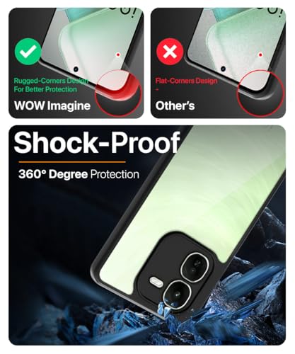 Image of WOW IMAGINE Shockproof Hybrid Back Cover for iQOO Z9x 5G | Hard Slim fit Back Case | PC & TPU | Clear Transparent Case - Black