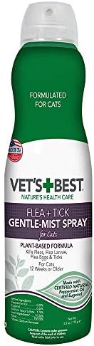 Vet's Best Flea and Tick Gentle-Mist Spray for Cats, 6.3 oz, USA Made