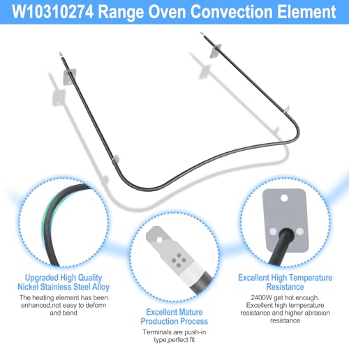 UPGRADED W10310274 Oven Bake Element Compatible with Whirlpool Maytag Jenn-Air Amana Range Ovens Parts,WPW10310274 Oven Lower Bake Element Replacement 1863288 74010883 7406P439-60 Heating Element by S-Union - Used condition - Image 3