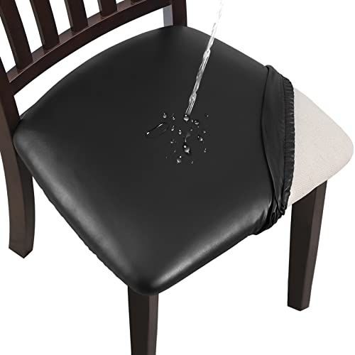 Wasserdichte Bürostuhlhussen - PU-Leder, Elastisch, Abnehmbar, Schwarz
