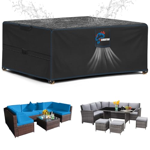 SIRUITON Abdeckung für Gartenmöbel Rechteckige SitzgarniturenWasserdicht...
