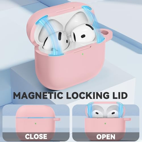 Image of Ljusmicker for AirPods 4 Case 2024 with Magnetic Lock,Pink