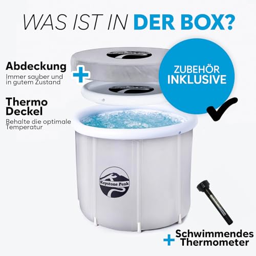 Eisbad 408 Liters 85 cm Ø * 72 cm - Ice Bath - Booste Dein Immunsytsem & verbessere die Regeneration + Kaltbadewanne +Tragbares Eisbad für Athleten & Navy Seals + Eiswasserbad + Kaltwassertherapie