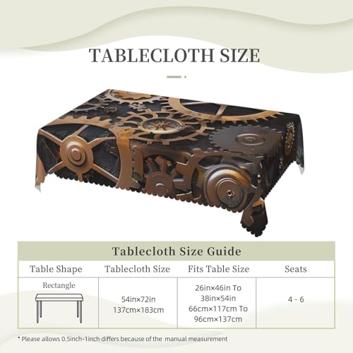 Nappe mécanique pour buffet et fête : le décor steampunk rectangulaire - 6