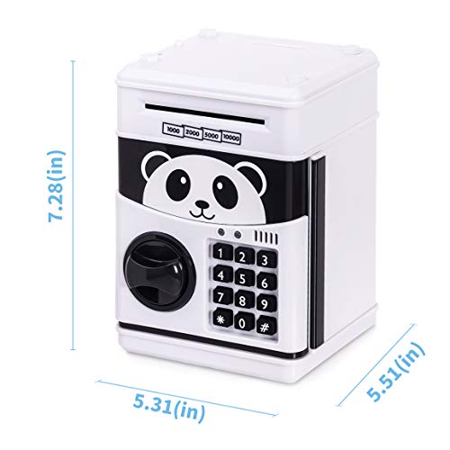 Refasy Piggy Banks for Kids 2-4 Year Old,Mini ATM Electronic Coin Bank for Children Great Xmas Birthday Gifts for Girl Money Bank Mini ATM Piggy Bank for Kid Age 5-13 Money Savings Box Toys White