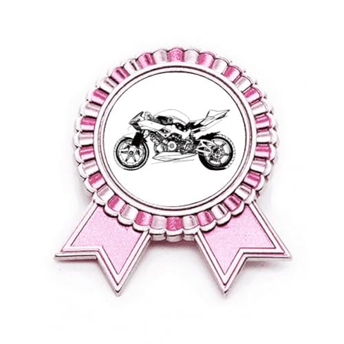Broche noire motif moto en métal injecté, finition Award Medal