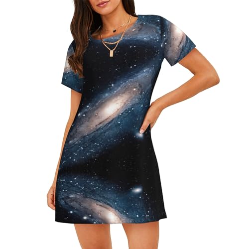 Chemise de nuit espace extra-atmosphérique | Douceur étoilée pour nuits sereines