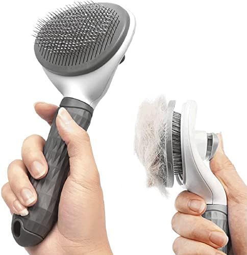 Trumoon Pet Slicker Brushes for Shedding and Grooming Removes Loose Undercoat, Mats and Tangled Hair-Comb for Grooming Long Haired & Short Haired Dogs, Cats, Rabbits, & More (Grey)