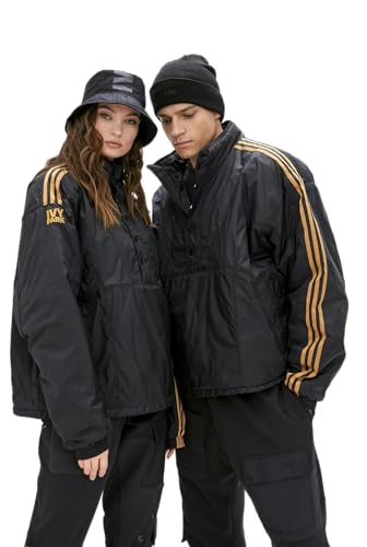 adidas X IVY PARK UNISEX 3-Stripes Padded Windbreaker Jacket, BLACK/MESA, 2XL