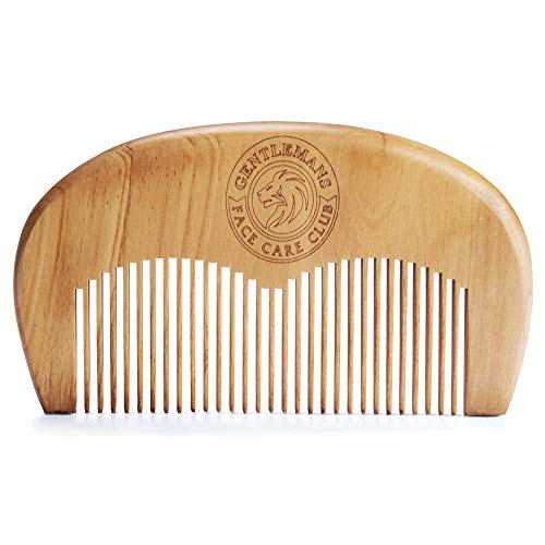 Beard Comb - Gentlemans Face Care Club Vegan Friendly Handmade Wooden Comb - Handy Pocket Size For Snag Free Moustache And Beard Care With FREE Storage Bag + Can Be Used With Beard Oil Or Wax - 100% Satisfaction Guarantee