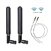 2 x 6dBi 2.4GHz 5GHz Dual Band WiFi RP-SMA Male Antenna+2 x 35CM RP-SMA IPEX MHF4 Pigtail Cable for M.2 NGFF WiFi WLAN Card