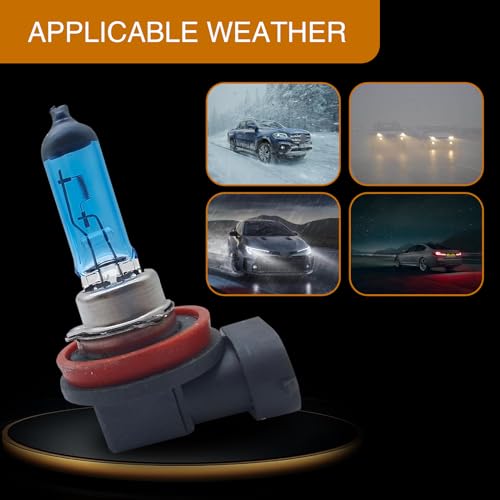 Flygun 2 PCS H11 Automotive Halogen Bulb, DC12V 55W High-power 360° Ultra-white Light Condenser Cooling Fog Lamp, Integrated Design Modification Accessories, Suitable for Most Car Models (White) - Thumbnail 6