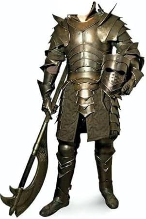 Medieval Knight Handmade Armor Suit-Full Body Armor Suit for Reenactment, LARP-Halloween Knight Costume. Black Antique