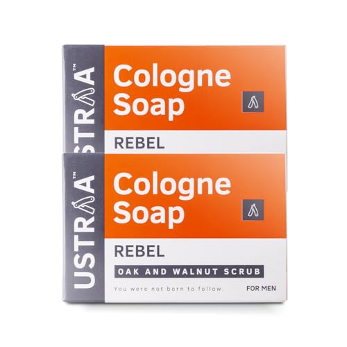 Image of Ustraa Rebel Cologne Soap with Oak & Walnut, 2 x 125 gm | Triple-milled Soap | Mild Exfoliation with Walnut Granules | Gives Lasting Fragrance (Pack of 2)