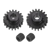 QUARKZMAN Mod 1,5 Ritzel Set Zahnrad Zahnräder 8mm Welle 19T 20T Motorritzel aus gehärtetem Stahl für RC Auto (2 Stück)