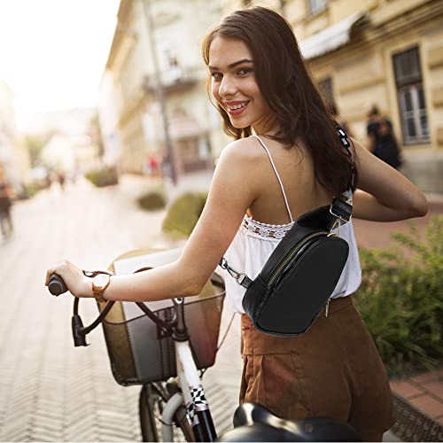 Kfxfenq Sling Bag For Women Pu Leather, Small Crossbody Sling Backpack Multipurpose Chest Bag For Cycling (Black) #TOP6