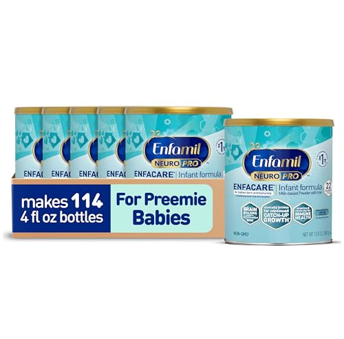 Enfamil NeuroPro EnfaCare High Cal Premature Baby Formula Milk-Based with Iron, Brain-Building DHA, Vitamins & Minerals for Immune Health, Powder Can, 13.6 Oz (6 Count)