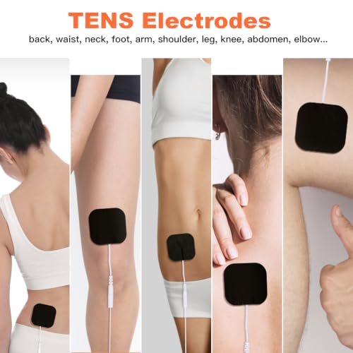 Image of 24 Pack 2''X2'' Large TENS Unit Electrode Pads, Black