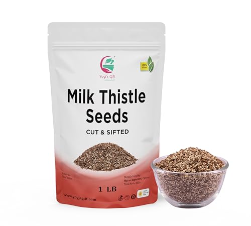 Milk Thistle Tea (Seeds) 1 LB Cut and Sifted 100% Natural for Herbal Tea DIY Use & Infusions Loose Bulk Bag by Yogis Gift