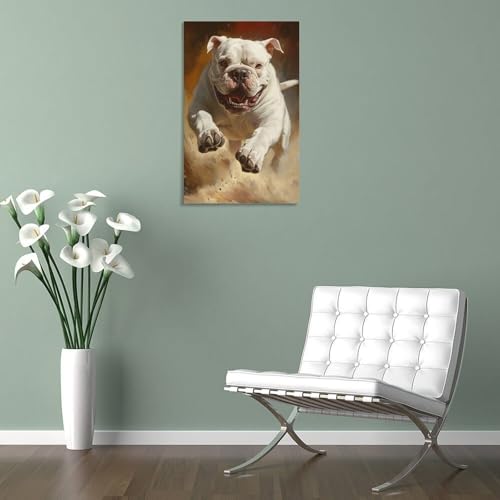Impression sur toile bouledogue poster deco 50x75cm