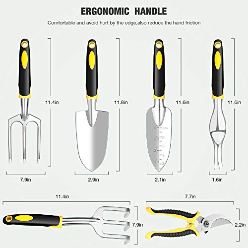 WEWILL Garden Tools Set Gardening Tool Kits Heavy Duty Aluminum Hand Tools Kits with Sprayer,Weeder,Garden Gloves & Garden Handbag and More, Gardening Gifts for Women & Men - Thumbnail 6