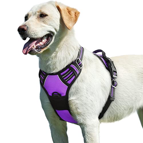 Eagloo Hundegeschirr Hunde, Anti Zug Hundegeschirr mit Reflexstreifen und Kontrolle, Verstellbar und Einstellbar Geschirr Hund Groß, Brustgeschirr für Labrador