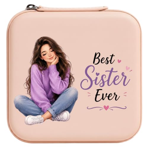 Image of P Arts Precious Art Gifts Best Sister Jewellery Organiser Box With Wooden Earring Pair,Greeting Card,Best Rakhi Gift For Sister,Rakshabandhan Combo Pack Set (Best Sister Ever - Elegant)