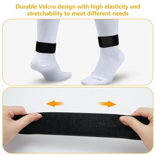 4 Piezas Sujeta Espinilleras Futbol, Sujeción Pantorrillera Antideslizante Cinta de Agarre para Espinilleras para Niños, Transpirable Correa Ajustable Antideslizante Futbol - imagen 3