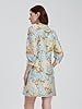 D-Sun Women's Floral Jacquard Dress Crewneck 3/4 S... #2