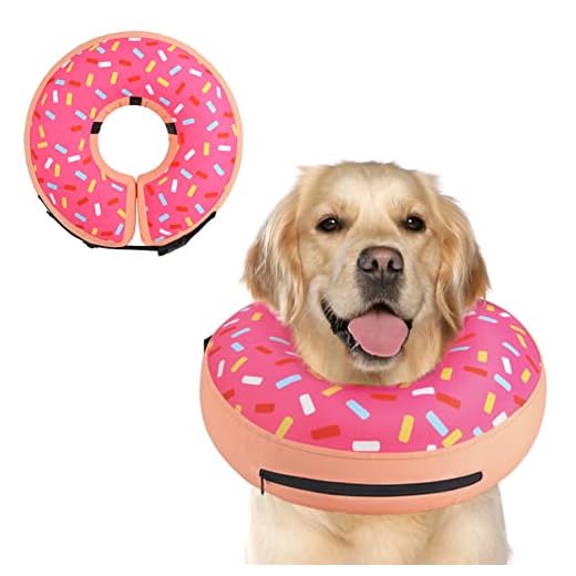 Supet Inflatable Dog Cone Collar Alternative After Surgery, Doggie Neck Donut Collar Recovery ECollar, Soft Dog Cone for Small Medium Large Dogs