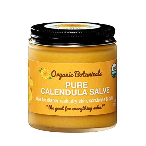 Organic Botanicals Pure Calendula Salve | Use for Diaper Rash, Dry Skin, Scratches, & Cuts | Ideal as Hand Cream, Foot Cream, Diaper Rash Cream, Skin Moisturizer | 4 oz Calendula Cream