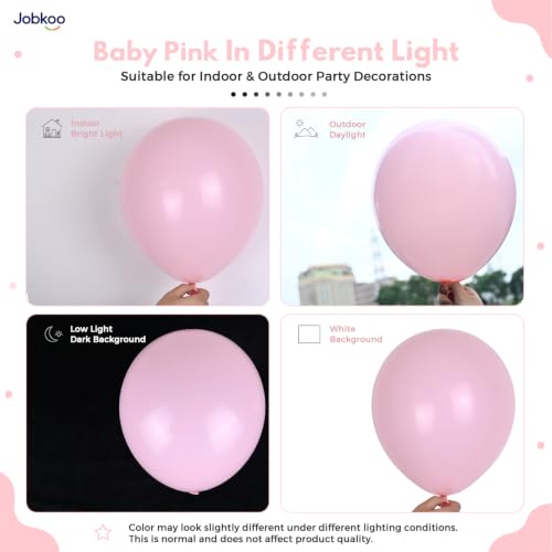 Image of Jobkoo Pink Balloons, 12 Inch Pastel Baby Light Pale Pink Latex Balloon
