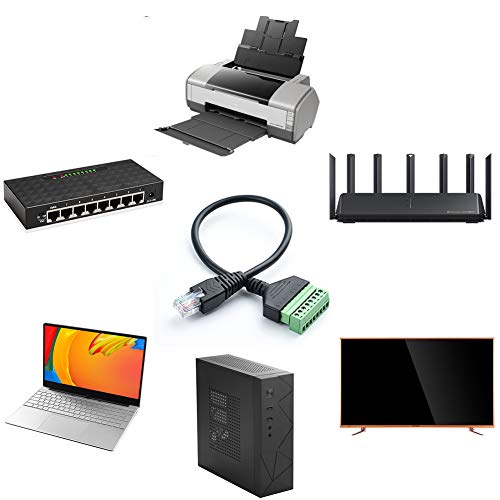 Jienk 2Packs Rj45 Male To 8 Pins Screw Terminal Block Adapter For Cat7 Cat6 Cat5 Ethernet Extender Cctv Digital Internet,Rj45 Male Plug To 8Pins Terminal Ethernet Connector #TOP6