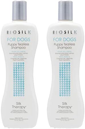 BioSilk for Dogs Silk Therapy Puppy Tearless Shampoo for Dogs | Best Shampoo for Puppies and Great for All Dogs | 12 Oz Bottle of Dog Shampoo - 2 Pack