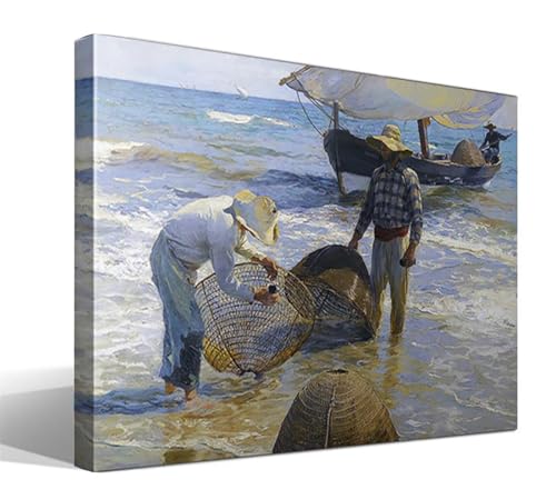 cuadrosfamosos.es | Cuadro | Canvas | Wall Art | Pescadores valencianos de Joaquín Sorolla | Impresión Giclée sobre lienzo de algodón 100% | Bastidor de 3cm | 55x75cm