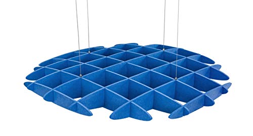 Image of 3D Acoustic Ceiling Waffle Cloud, Large (Lagoon Blue) by UPLIFT Desk