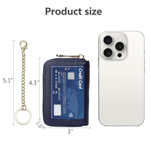Image of imeetu Rfid Credit Card Holder,Genuine Leather Businese Card Case,Rfid Blocking Wallet for Women & Men