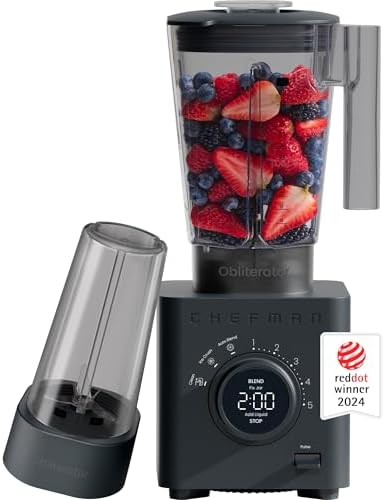 Chefman Obliterator 48 oz Countertop Blender for Smoothies, 1380W...