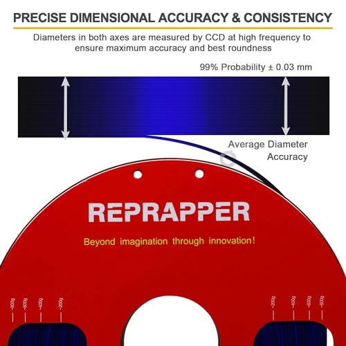 Image of RepRapper Glitter Black Blue Gradient 3D Printer Filament, Beautiful Color Change 1.75 Silk PLA, Dual Color 1KG PLA Filament (2.2lbs), Colorshift 3D Printing Filament for 3D Printer