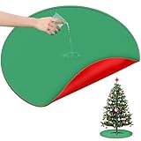 30 Inch Silicone Christmas Tree Mat, Reversible Christmas Tree Floor Mat, Heavy Duty Christmas Tree Floor Protector, Waterproof Under Tree Pad for Watering Live Christmas Tree